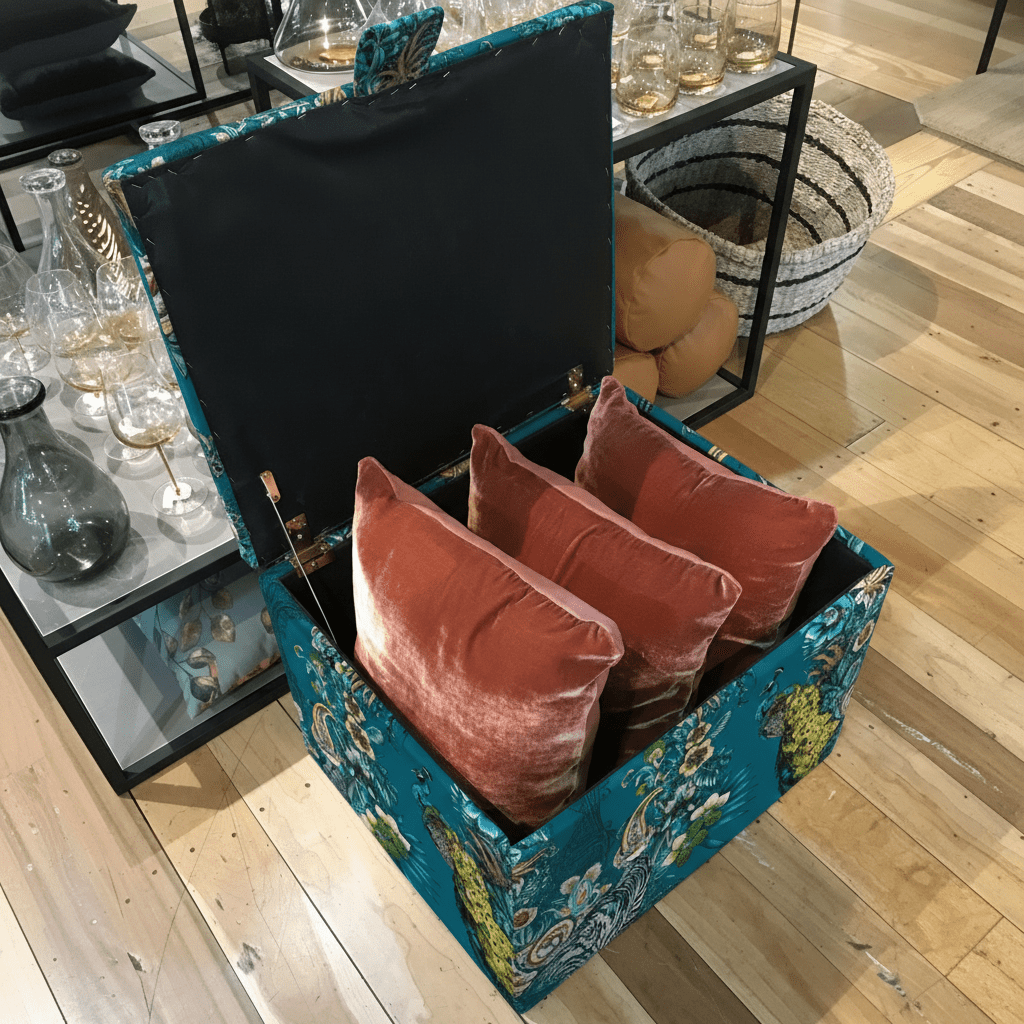 Contemporary Square Floor Ottoman Plain Aesthetic bec - ISTOOLS