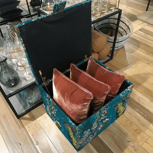 Contemporary Square Floor Ottoman Plain Aesthetic bec - ISTOOLS