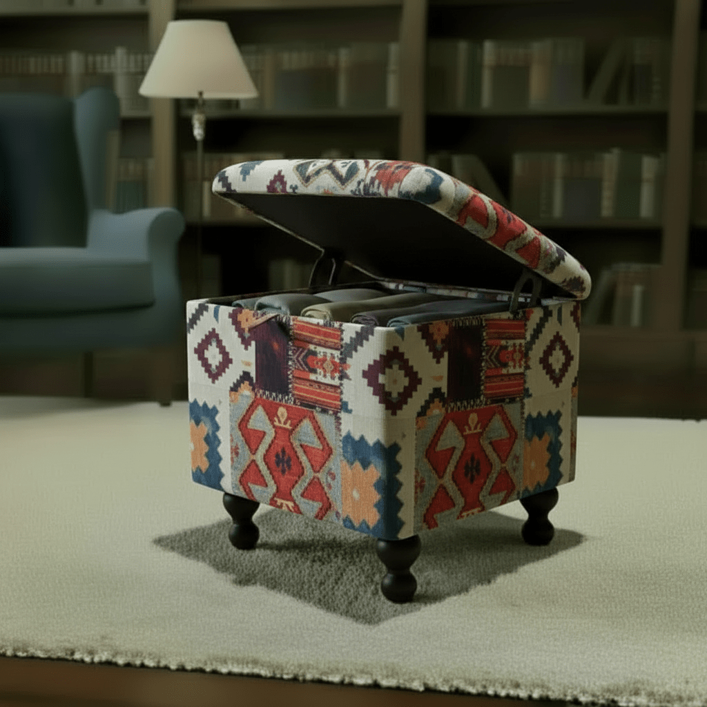 Contemporary Square Ottoman Storage Box Hand - Finished UK - ISTOOLS