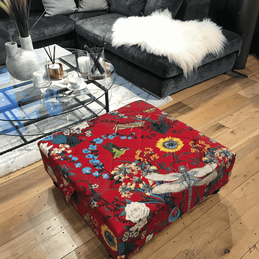 Contemporary Square Upholstered Buttoned Ottoman Bench bec - ISTOOLS