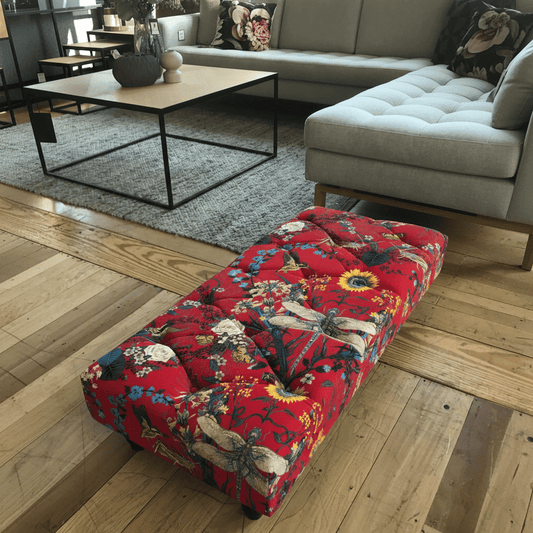 Contemporary Upholstered Floor Ottoman Bench non - storage bec - ISTOOLS