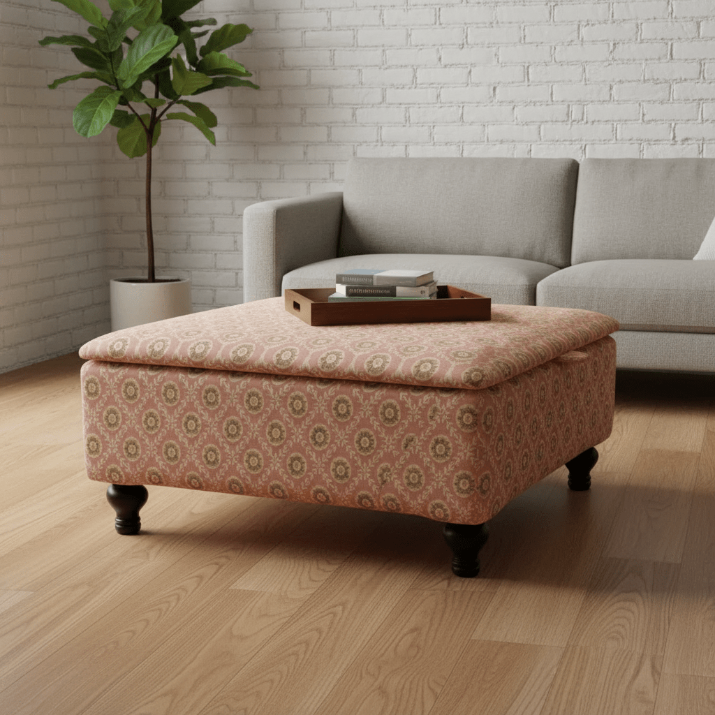 Cozy Reading Corner Footrest with Storage – Extra Large Square Ottoman Coffee Table Centrepiece | istools UK - ISTOOLS