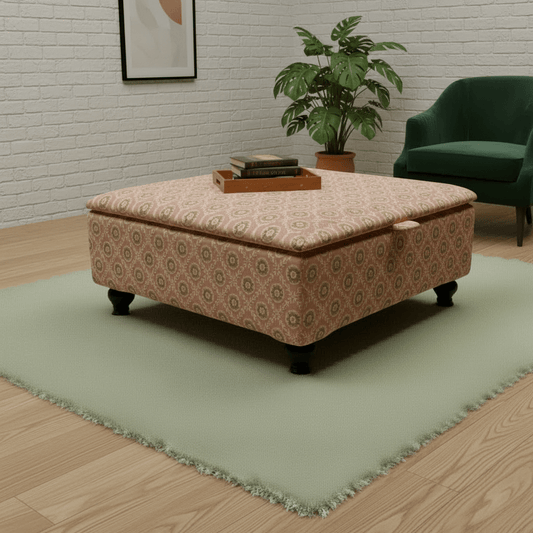 Cozy Reading Corner Footrest with Storage – Extra Large Square Ottoman Coffee Table Centrepiece | istools UK - ISTOOLS