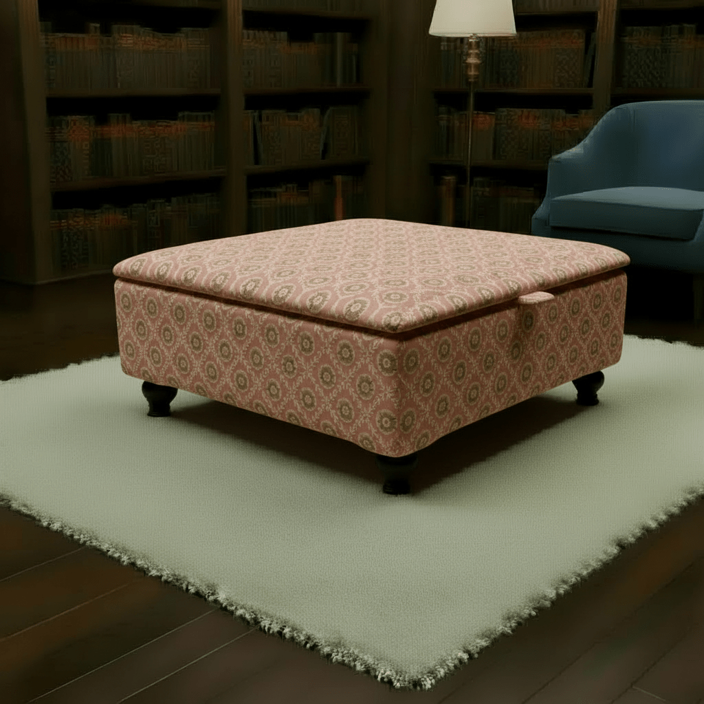 Cozy Reading Corner Footrest with Storage – Extra Large Square Ottoman Coffee Table Centrepiece | istools UK - ISTOOLS