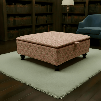 Cozy Reading Corner Footrest with Storage – Extra Large Square Ottoman Coffee Table Centrepiece | istools UK - ISTOOLS
