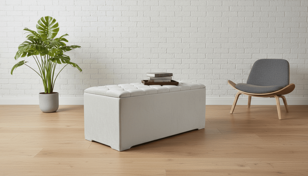 Cream Large Ottoman Deep Storage Box Chesterfield Bench Seat – ISTOOLS - ISTOOLS