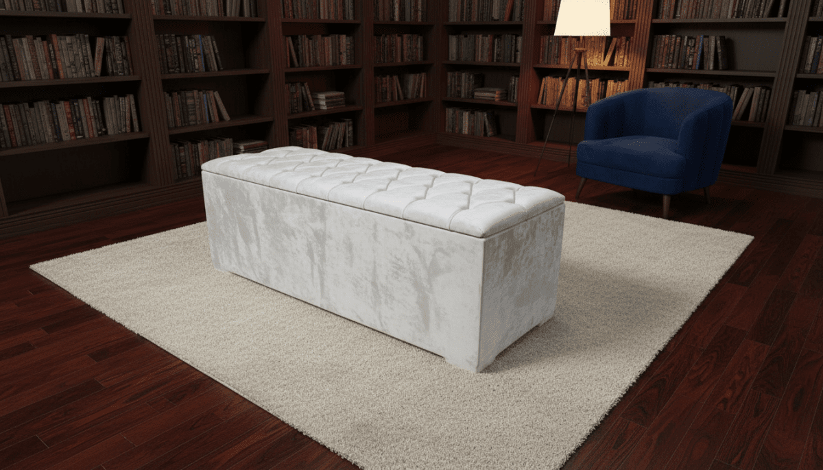 Cream Large Ottoman Deep Storage Box Chesterfield Bench Seat – ISTOOLS - ISTOOLS