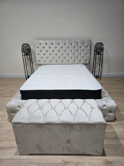 Creamy white bose bed chesterfield tufted matching buttons - ISTOOLS
