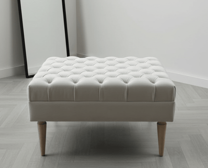 Creamy white Coffee Table Bench, Chesterfield Footstool seat - ISTOOLS