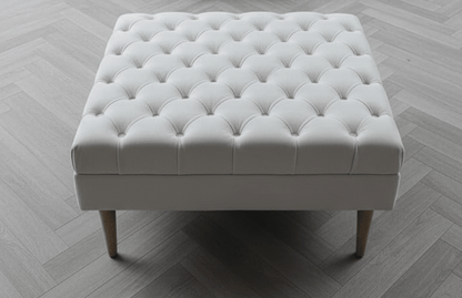 Creamy white Coffee Table Bench, Chesterfield Footstool seat - ISTOOLS