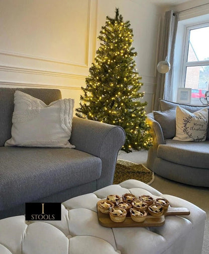 Creamy White Coffee Table With Storage | Ottoman Storage | Bench Seat - ISTOOLS