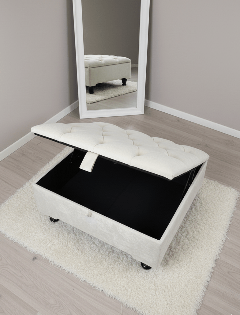 modern square storage ottoman coffee table UK home furniture - ISTOOLS