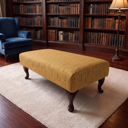 CUSTOM HANDCRAFTED FOOTSTOOL BENCH BESPOKE UPHOLSTERED OTTOMAN PREMIUM NON STORAGE SEATING PLAIN FABRIC LIVING ROOM POUFFE - ISTOOLS