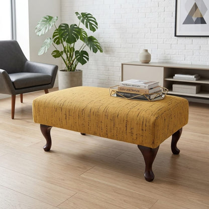 CUSTOM HANDCRAFTED FOOTSTOOL BENCH BESPOKE UPHOLSTERED OTTOMAN PREMIUM NON STORAGE SEATING PLAIN FABRIC LIVING ROOM POUFFE - ISTOOLS