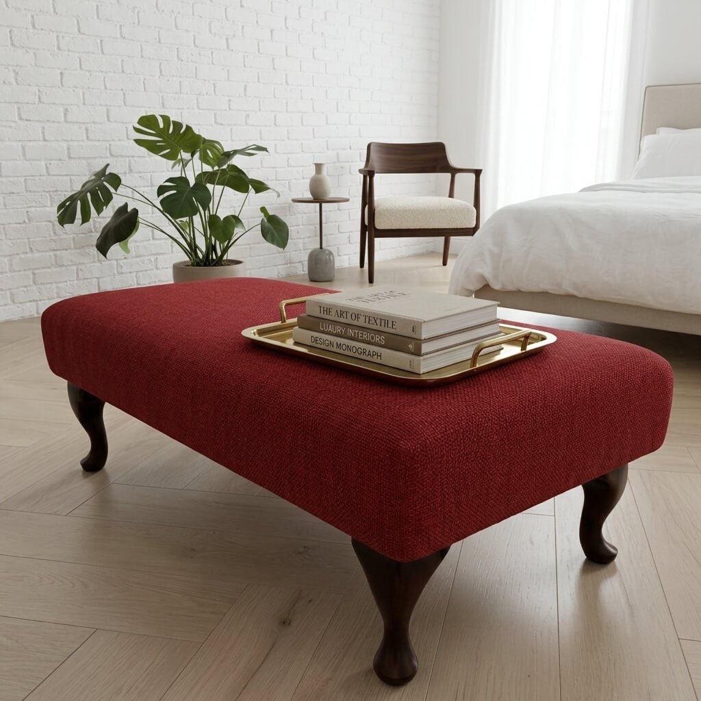 CUSTOM MADE TO MEASURE FOOTSTOOL PREMIUM NON STORAGE OTTOMAN SEAT BESPOKE LIVING ROOM FURNITURE HANDCRAFTED UPHOLSTERED BENCH - ISTOOLS