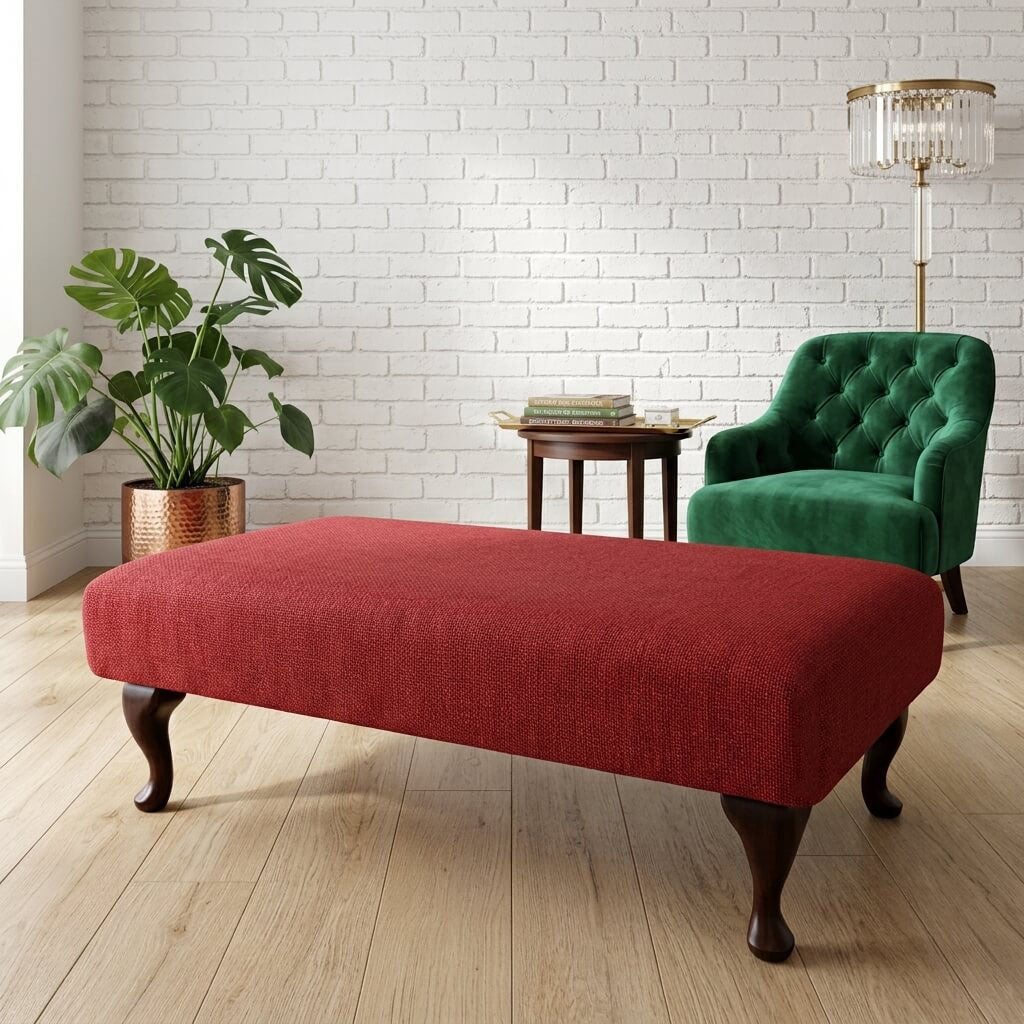 CUSTOM MADE TO MEASURE FOOTSTOOL PREMIUM NON STORAGE OTTOMAN SEAT BESPOKE LIVING ROOM FURNITURE HANDCRAFTED UPHOLSTERED BENCH - ISTOOLS