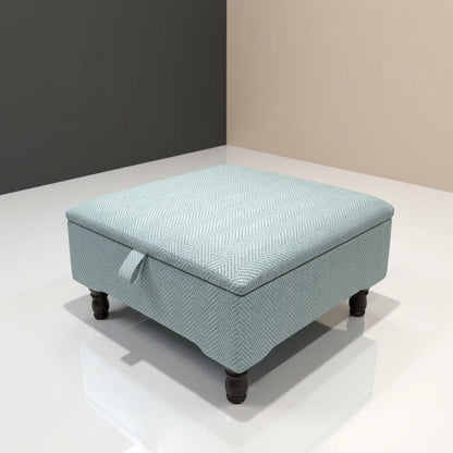 CUSTOM MADE UPHOLSTERED FOOTSTOOL WITH HIDDEN STORAGE - ISTOOLS