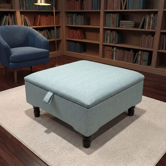 CUSTOM MADE UPHOLSTERED FOOTSTOOL WITH HIDDEN STORAGE - ISTOOLS