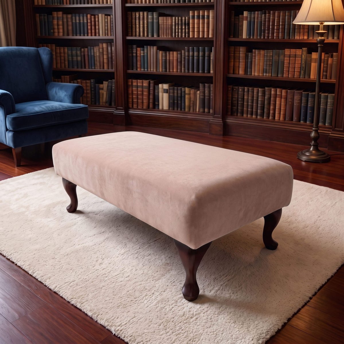 CUSTOM PLAIN FABRIC OTTOMAN BENCH BESPOKE NON STORAGE FOOTSTOOL PREMIUM UPHOLSTERED LOUNGE SEATING HANDCRAFTED COFFEE TABLE - ISTOOLS