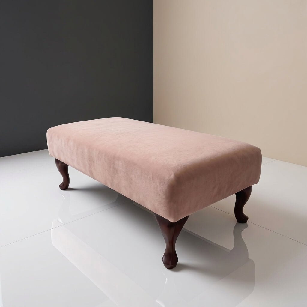 CUSTOM PLAIN FABRIC OTTOMAN BENCH BESPOKE NON STORAGE FOOTSTOOL PREMIUM UPHOLSTERED LOUNGE SEATING HANDCRAFTED COFFEE TABLE - ISTOOLS