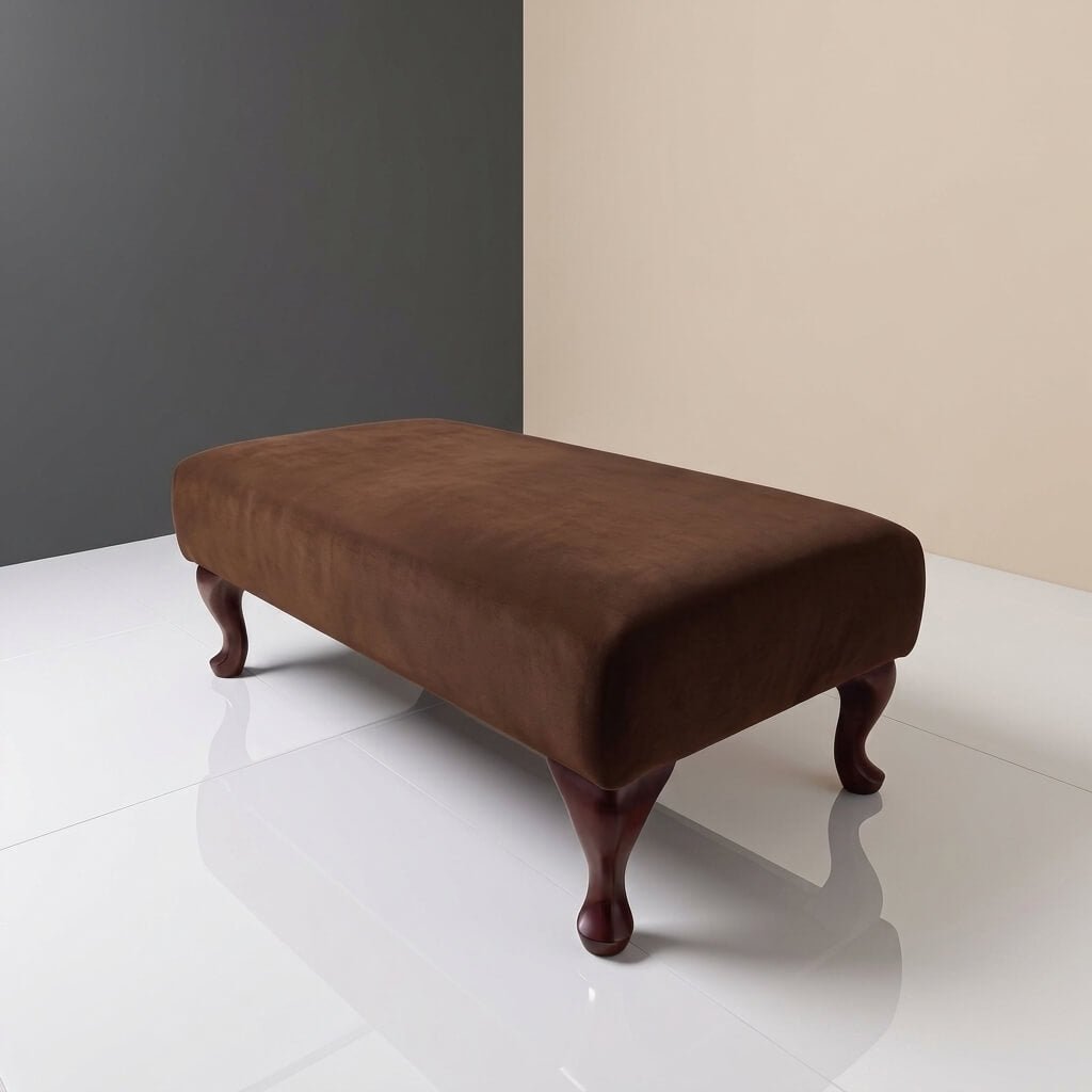 CUSTOM UPHOLSTERED FOOTREST POUFFE BESPOKE NON STORAGE OTTOMAN BENCH PREMIUM HANDCRAFTED LIVING ROOM FOOTSTOOL PLAIN FABRIC - ISTOOLS