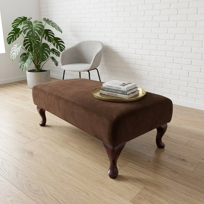 CUSTOM UPHOLSTERED FOOTREST POUFFE BESPOKE NON STORAGE OTTOMAN BENCH PREMIUM HANDCRAFTED LIVING ROOM FOOTSTOOL PLAIN FABRIC - ISTOOLS