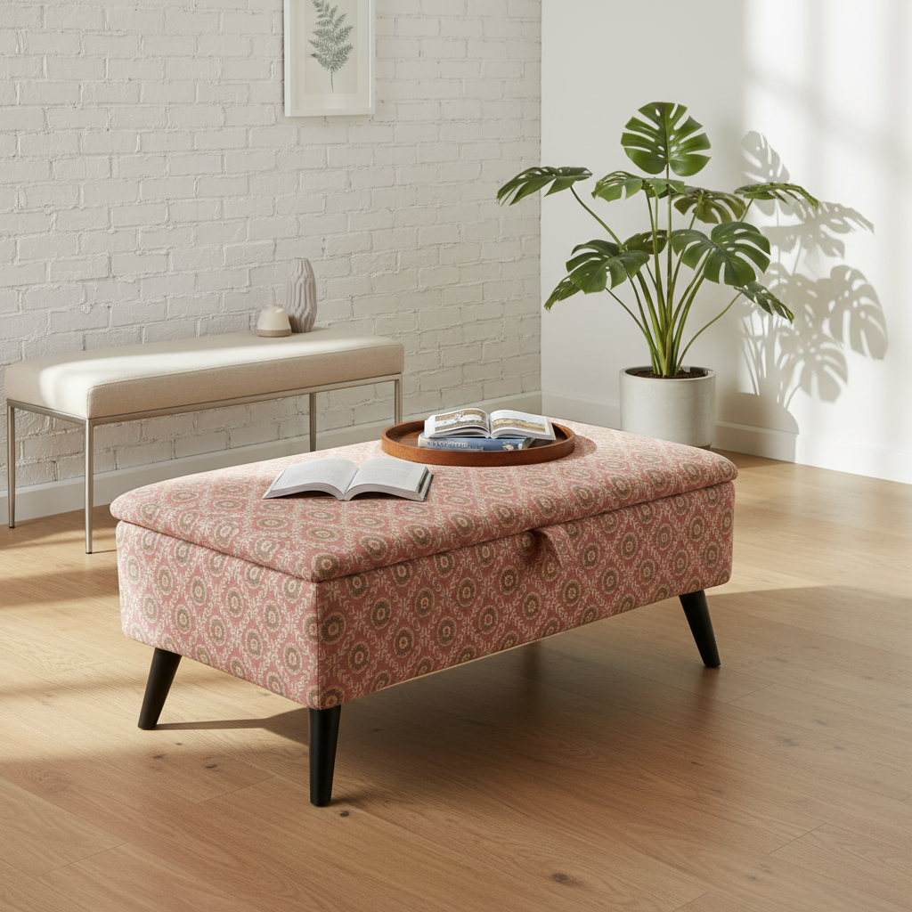 Entryway Storage Bench with Artistic Design | Handcrafted UK Ottoman Seat | istools