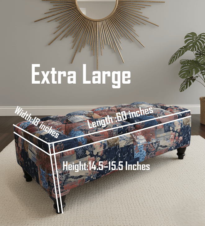 Damask Multicolour Storage Ottoman Bench - ISTOOLS
