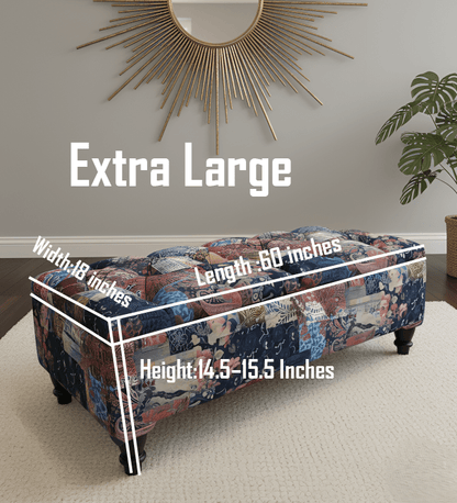 Damask Multicolour Storage Ottoman Bench - ISTOOLS