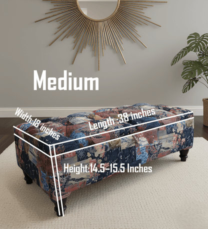 Damask Multicolour Storage Ottoman Bench - ISTOOLS