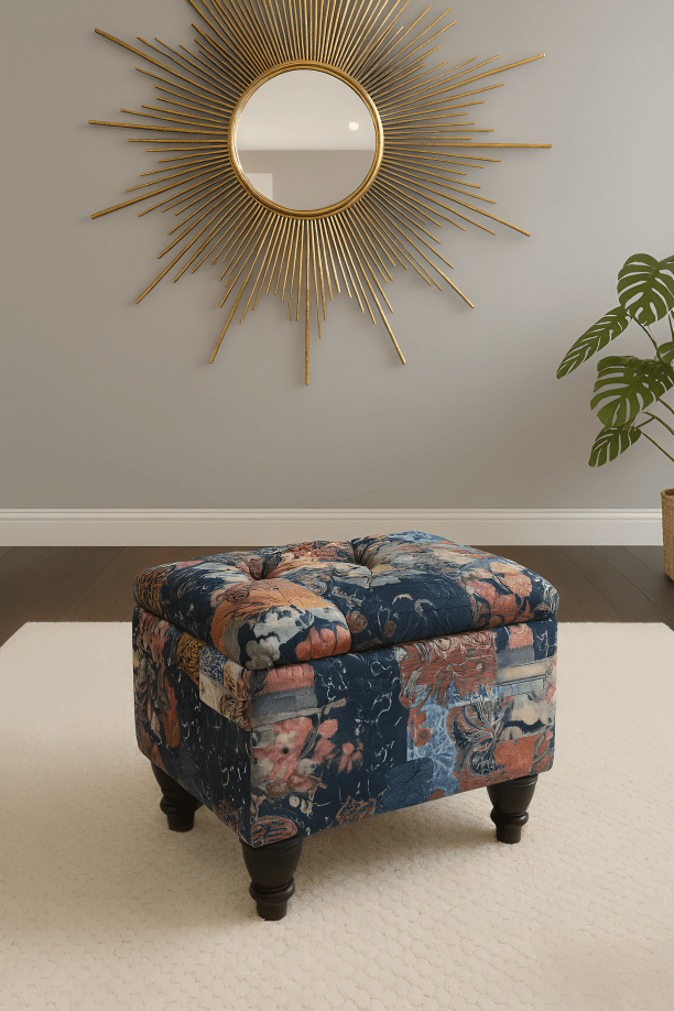 Damask Multicolour Storage Ottoman Bench - ISTOOLS