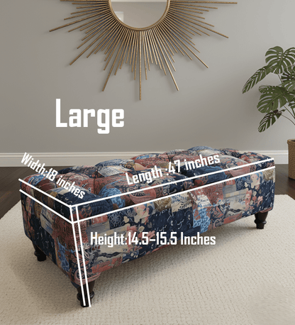 Damask Multicolour Storage Ottoman Bench - ISTOOLS