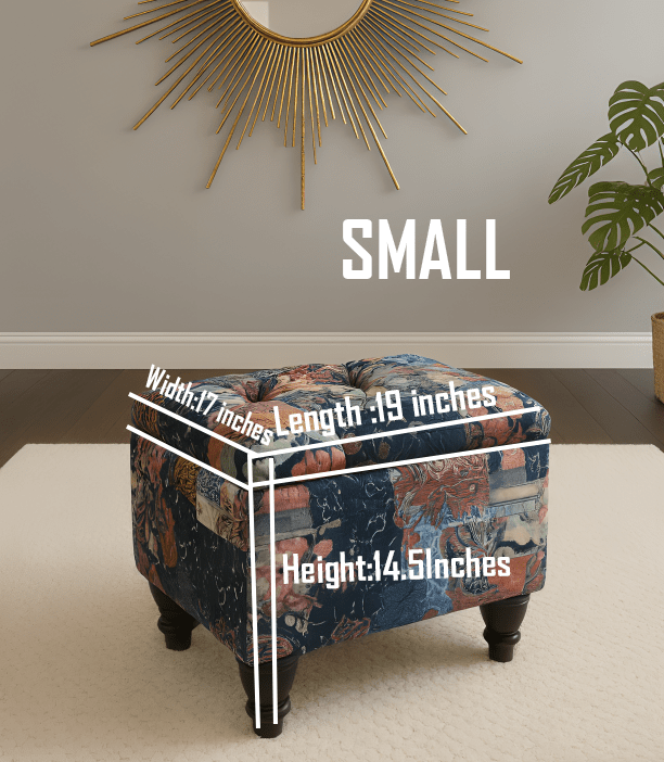 Damask Multicolour Storage Ottoman Bench - ISTOOLS