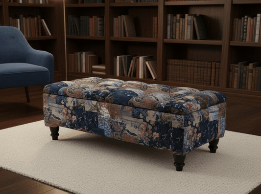 Damask Multicolour Storage Ottoman Bench - ISTOOLS