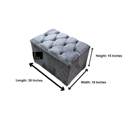 Dark Grey coffee table Ottoman Storage Box seat - ISTOOLS