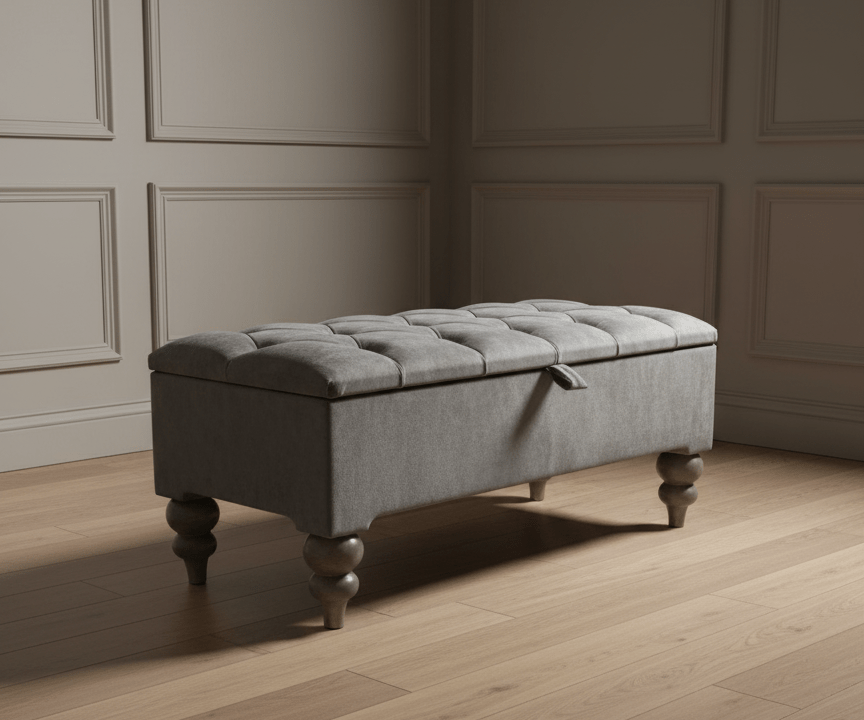 Multi-Purpose Living Room Ottoman Pouffe with Hidden Storage - ISTOOLS