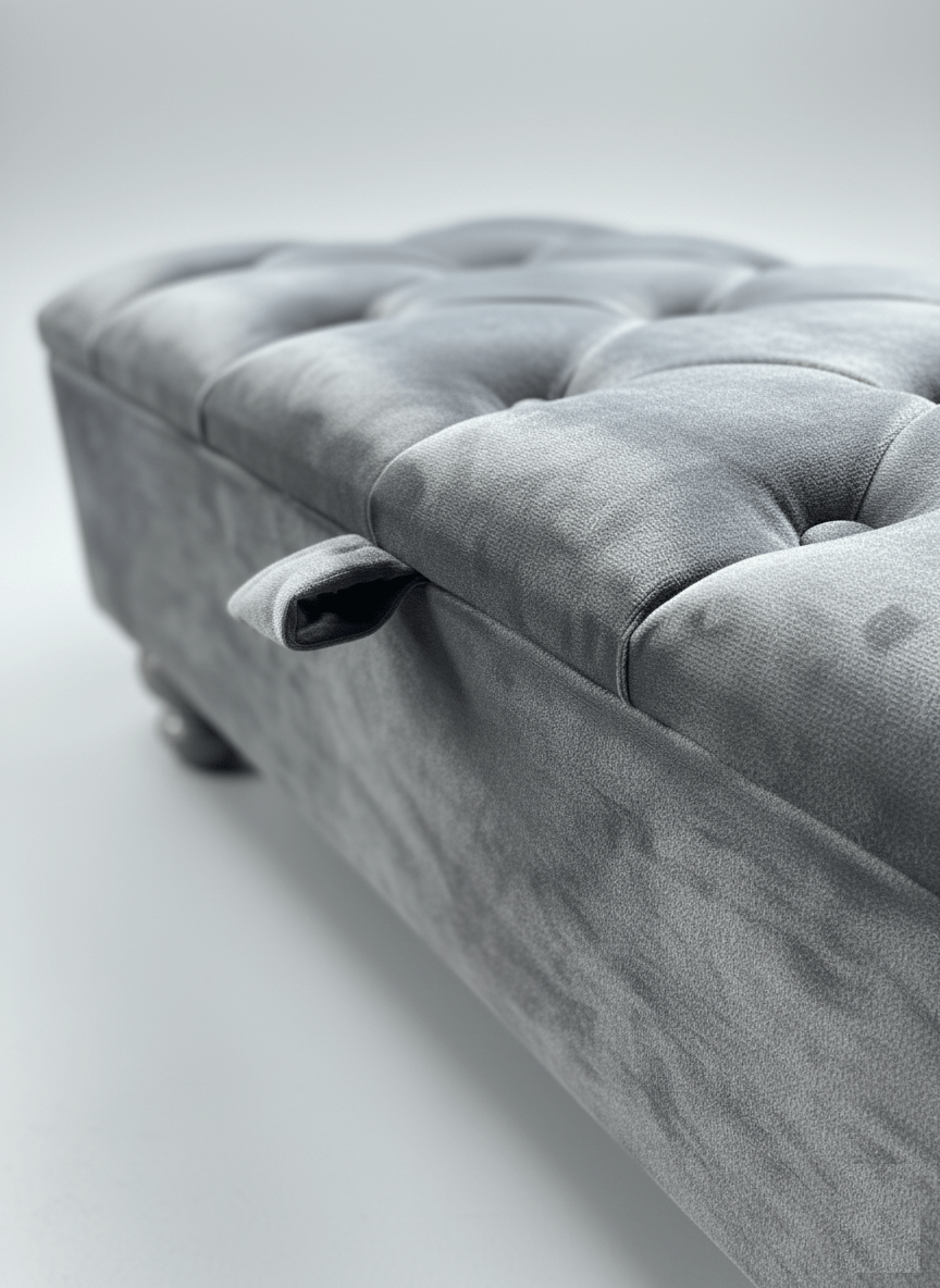 Stylish Dark Grey Ottoman for Bedroom or Living Room - ISTOOLS