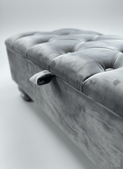 Stylish Dark Grey Ottoman for Bedroom or Living Room - ISTOOLS