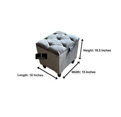 Dark Grey Small coffee table Storage Box | Ottoman Storage Seat | Grey Ottoman Pouffe - ISTOOLS