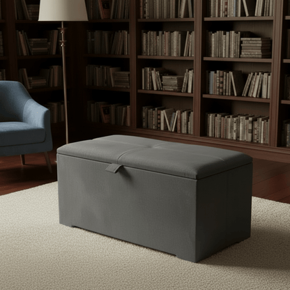 Deep Storage Ottoman Bench Seat – Upholstered Bedroom Storage Box - ISTOOLS