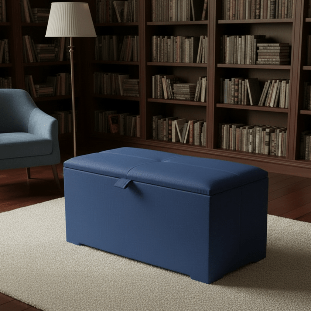 Deep Storage Ottoman Bench Seat – Upholstered Bedroom Storage Box - ISTOOLS