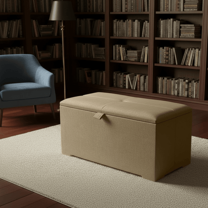 Deep Storage Ottoman Bench Seat – Upholstered Bedroom Storage Box - ISTOOLS