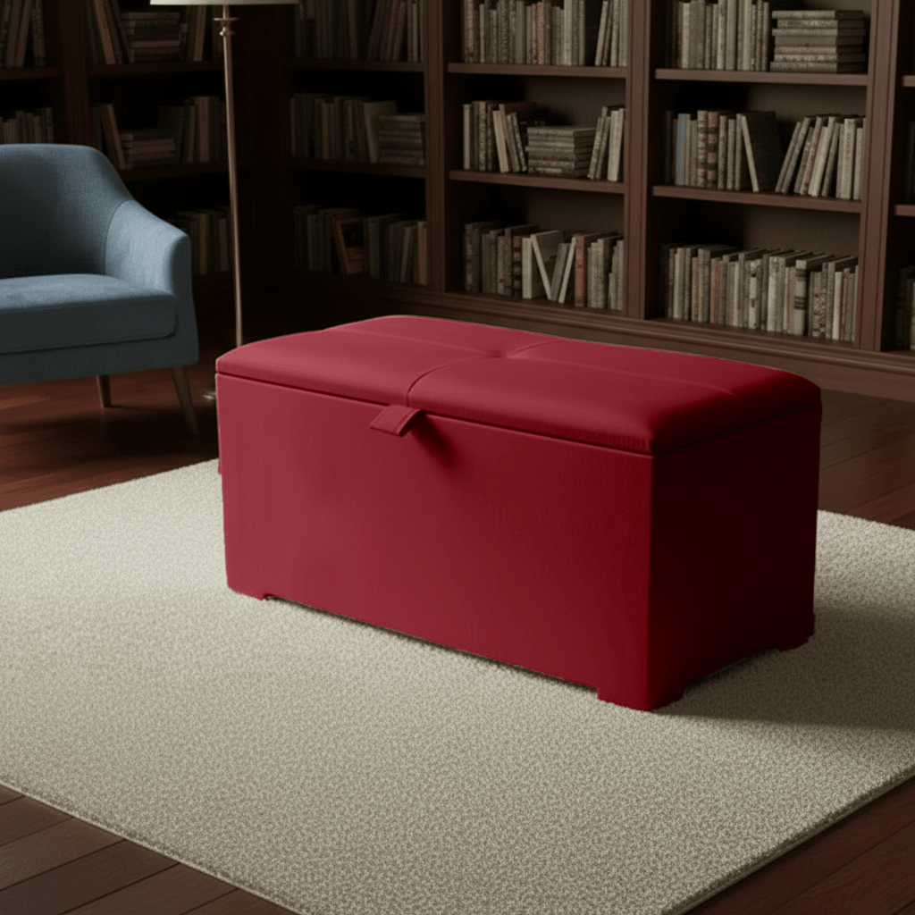 Deep Storage Ottoman Bench Seat – Upholstered Bedroom Storage Box - ISTOOLS