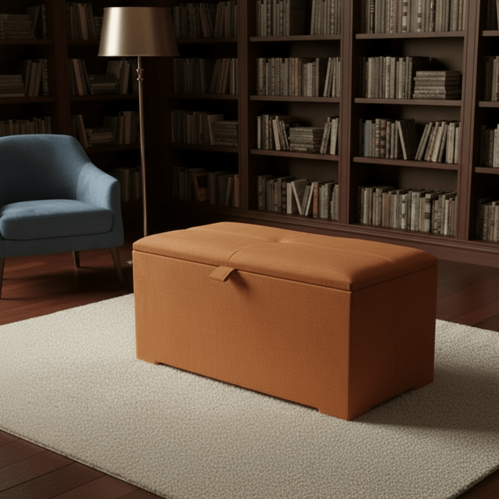 Deep Storage Ottoman Bench Seat – Upholstered Bedroom Storage Box - ISTOOLS