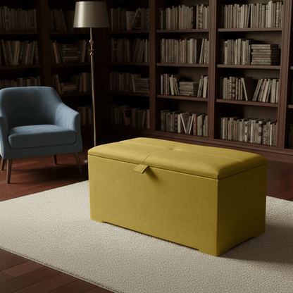 Deep Storage Ottoman Bench Seat – Upholstered Bedroom Storage Box - ISTOOLS