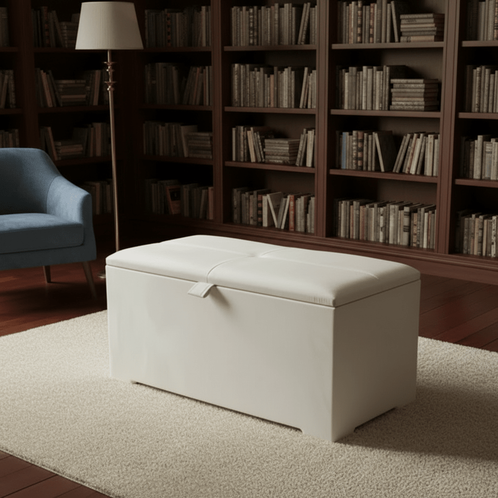 Deep Storage Ottoman Bench Seat – Upholstered Bedroom Storage Box - ISTOOLS