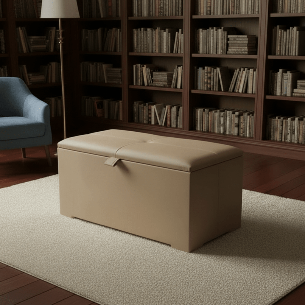 Deep Storage Ottoman Bench Seat – Upholstered Bedroom Storage Box - ISTOOLS