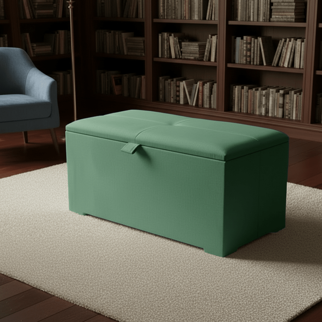 Deep Storage Ottoman Bench Seat – Upholstered Bedroom Storage Box - ISTOOLS