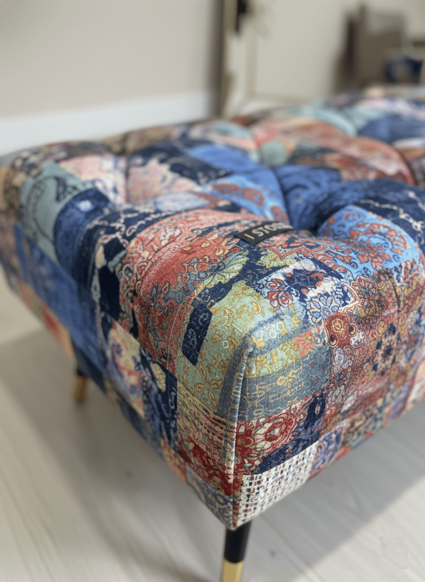 Demask multicolour Footstool | multicolour Bench | Demask Bench coffee table - ISTOOLS
