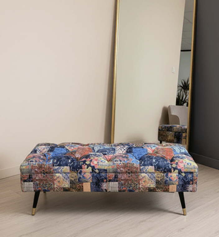 Demask multicolour Footstool | multicolour Bench | Demask Bench coffee table - ISTOOLS